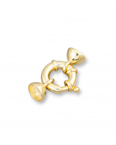 Chiusura Di Argento 925 Anello A Molla 12mm Canna 3mm Coppette 7mm 2pz Dorato-CHIUSURE IN ARGENTO 925 FAI DA TE | Worldofjewel.com