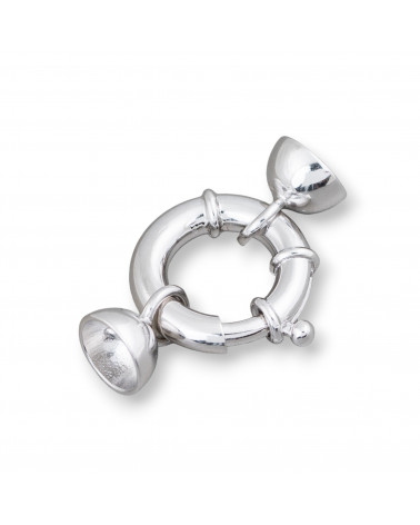 Chiusura Di Argento 925 Anello A Molla 20mm Canna 4mm Con Coppette 10mm 1pz Rodiato-CHIUSURE IN ARGENTO 925 FAI DA TE | Worldofjewel.com