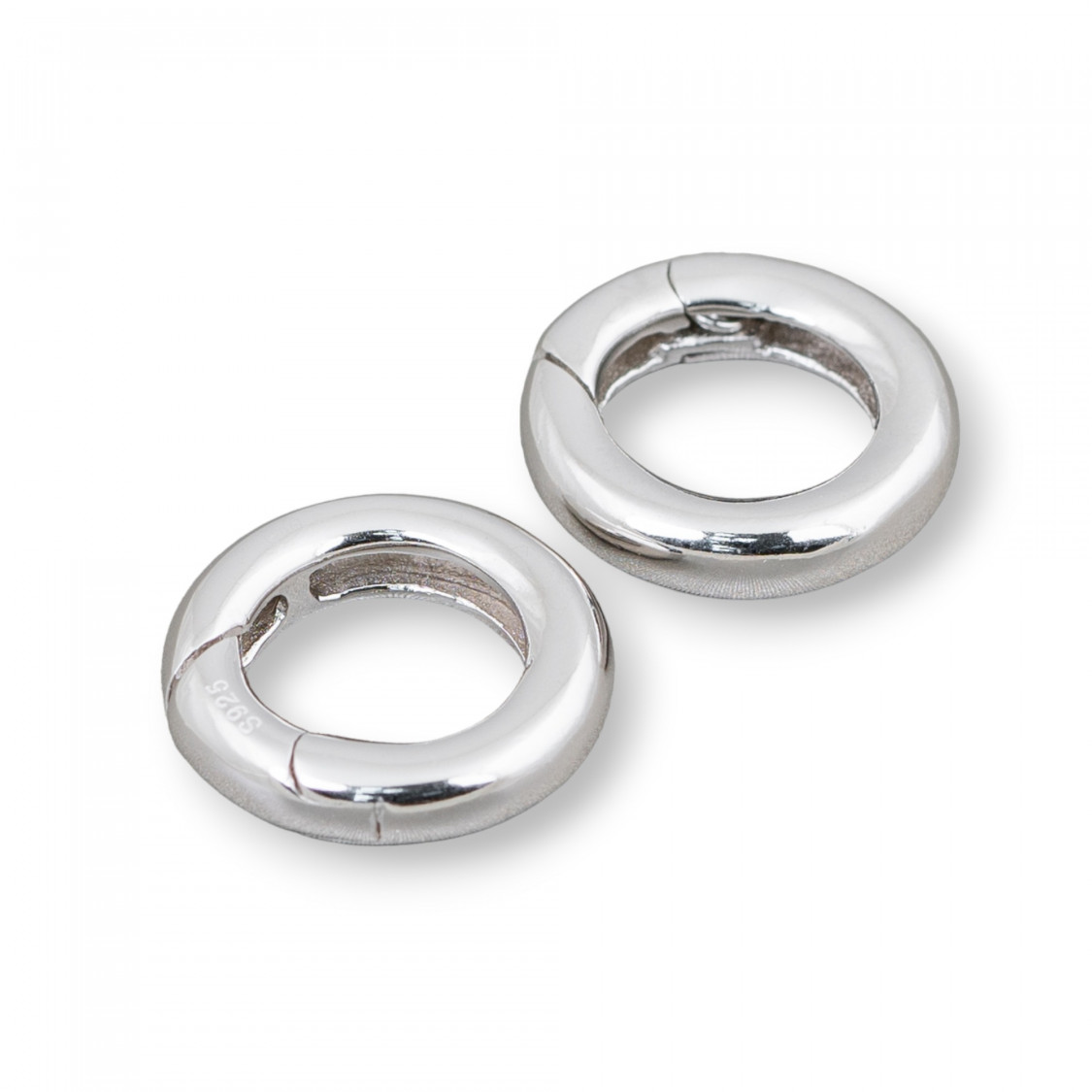 Chiusura Di Argento 925 Gancio A Ciambella Con Molla 12mm 4pz Rodiato-CHIUSURE IN ARGENTO 925 FAI DA TE | Worldofjewel.com