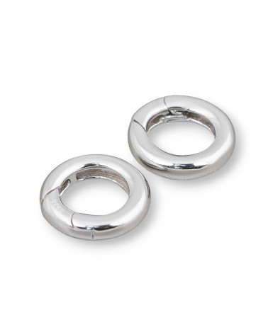 Chiusura Di Argento 925 Gancio A Ciambella Con Molla 12mm 4pz Rodiato-CHIUSURE IN ARGENTO 925 FAI DA TE | Worldofjewel.com