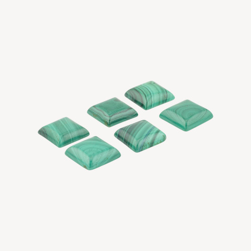 10.5mm Cushion Malachite Cabochons 6pcs