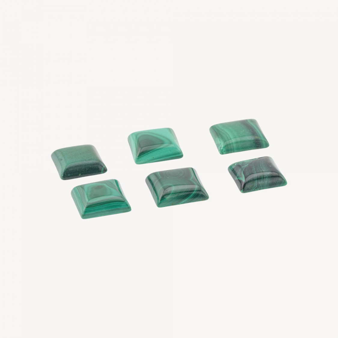 Cabochons de malachite coussin de 10 mm, 6 pièces-CABOCHON DE PIERRES DURES | Worldofjewel.com