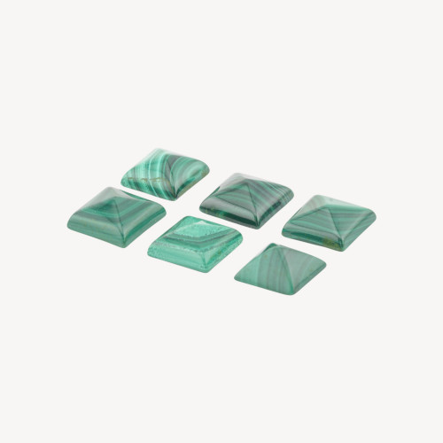 Pyramid Malachite Cabochon 10x4.5mm 6pcs