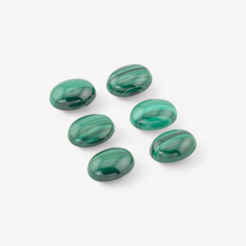 Cabochon ovale en malachite 12 x 16 mm, lot de 6