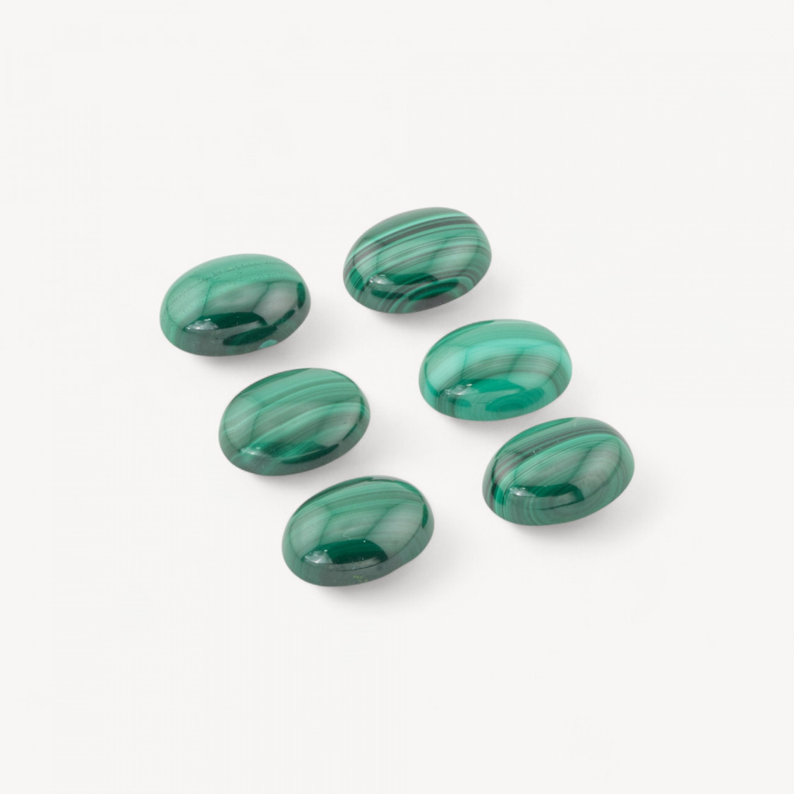Cabochon Di Malachite Ovale 12x16mm 6pz- CABOCHON DI PIETRE DURE | Worldofjewel.com