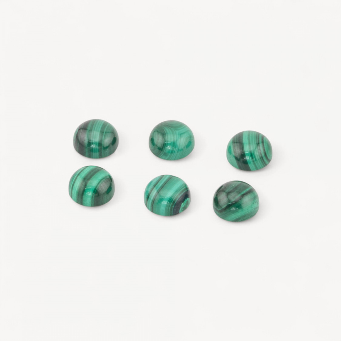 Cabochon Di Malachite Tondo 14mm 6pz- CABOCHON DI PIETRE DURE | Worldofjewel.com