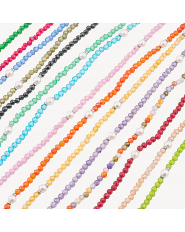 Collana con Cristalli E Perle Di Maiorca Con Chiusura e Catenina In Acciaio Dorato 10pz-COLLANE BIJOUX | Worldofjewel.com