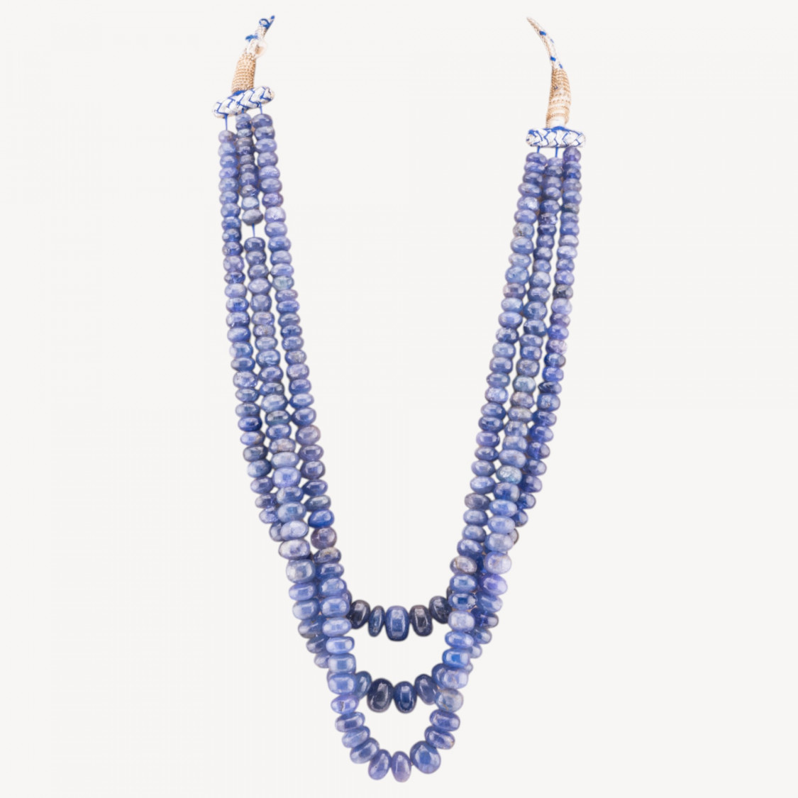 3-Strand Graduated Tanzanite Necklace 5.5-11.5mm-JEWELRY AND BIJOUX PREMIUM LINE | Worldofjewel.com