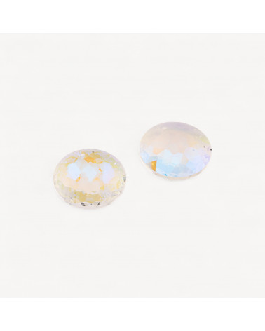 Componente Pendente Cristallo CZ Disco Sfaccettato Diametro 30mm 2pz Diamante- CABOCHON DI CRISTALLI | Worldofjewel.com