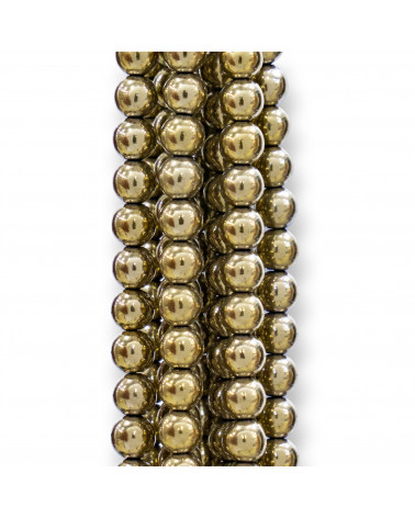 Ematite Pirite Tondo Liscio 6mm-HEMATITIS PYRITIS | Worldofjewel.com