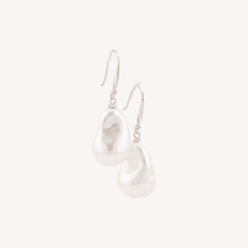 925 Silver Leverback Earrings with Baroque Mallorca Pearls