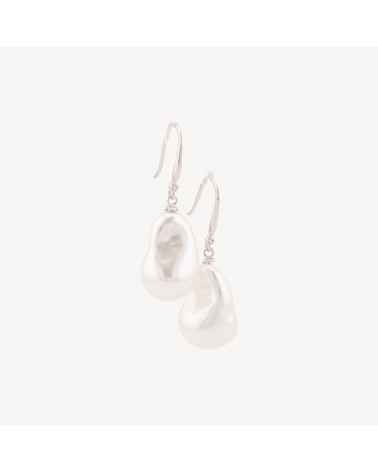 Orecchini In Argento 925 a Monachella Con Perle Di Maiorca Barocca-SILBER 925 DESIGN ITALIEN | Worldofjewel.com
