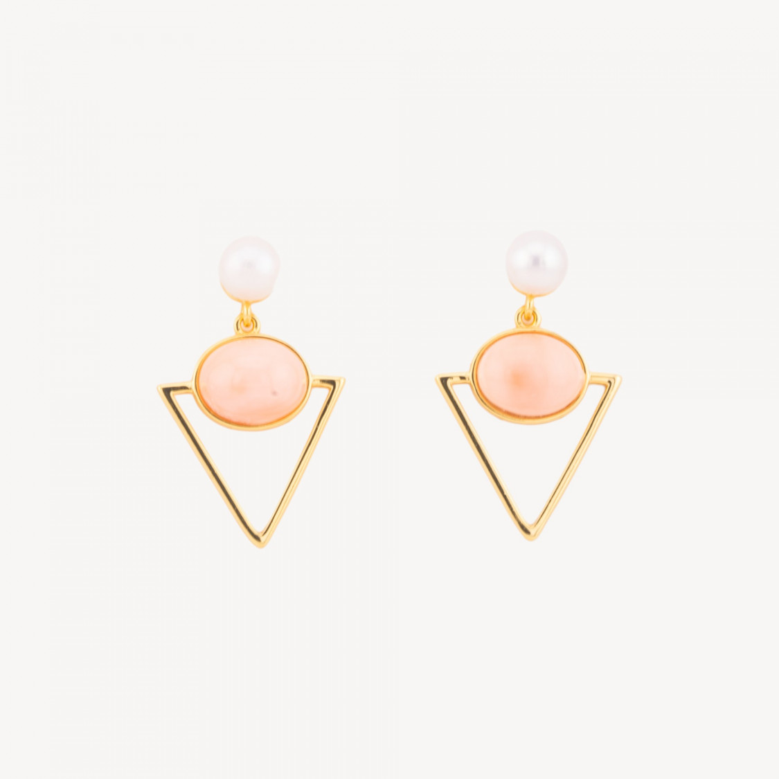 Boucles d'oreilles en argent 925 ornées de perles de rivière et de corail rose-ARGENT 925 DESIGN ITALIE | Worldofjewel.com