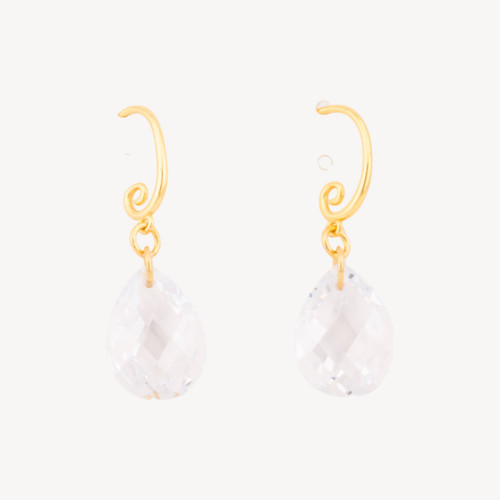 925 Silver Briolette Zirconia Earrings