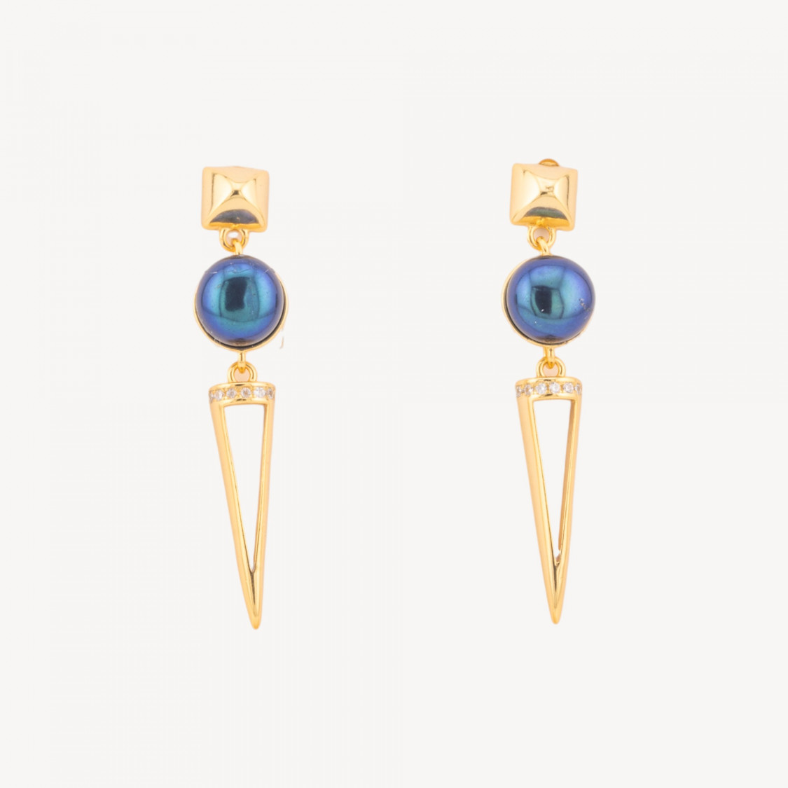 Orecchini In Argento 925 Con Zirconi E Perle Di Fiume Nere Tahiti Dorati-CHIUSURE IN ARGENTO 925 FAI DA TE | Worldofjewel.com