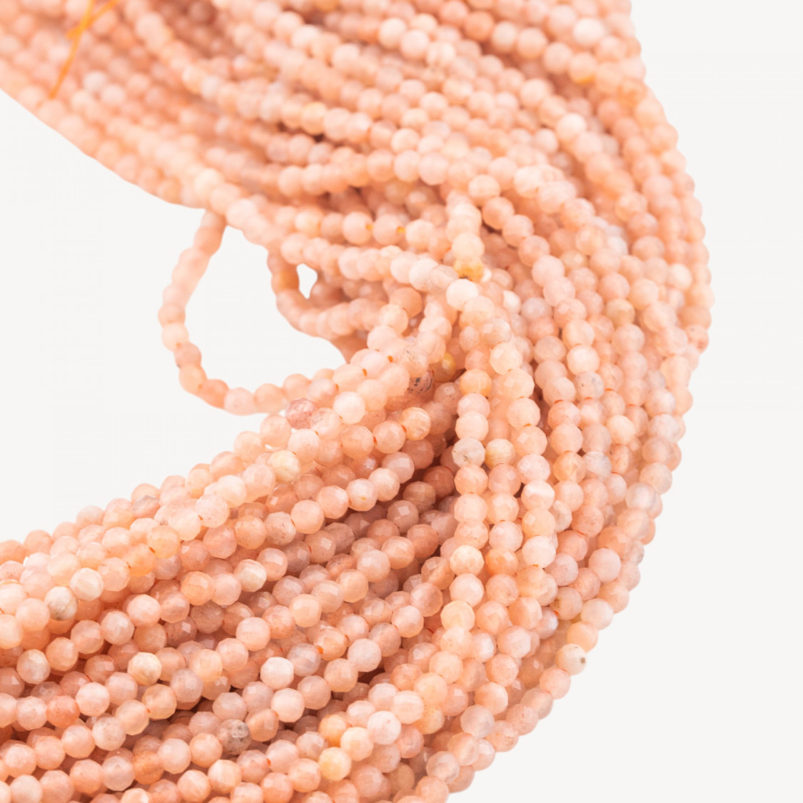 Pietra Di Luna Rosa Perlina Tonda Sfaccettata Diamond Cut 3,0mm Prima Scelta-PIETRA DEL SOLE BLU | Worldofjewel.com