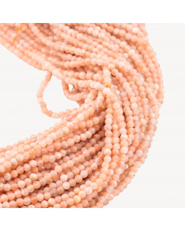 Pietra Di Luna Rosa Perlina Tonda Sfaccettata Diamond Cut 3,0mm Prima Scelta-PIETRA DEL SOLE BLU | Worldofjewel.com