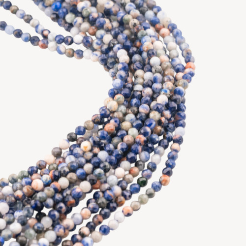 Sodalite Diamond Cut Beads 3.5mm