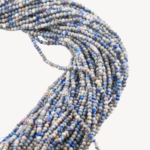 Cuentas de sodalita con corte de diamante de 2 mm