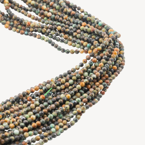 Perles de turquoise africaine taillées en diamant 3,5 mm