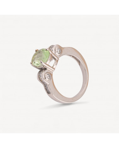 Anello Di Argento 925 1pz con Gemma e Punti Luce laterali con Zirconi Baguette-ΔΑΧΤΥΛΙΔΙΑ 925 ΑΣΗΜΙ | Worldofjewel.com