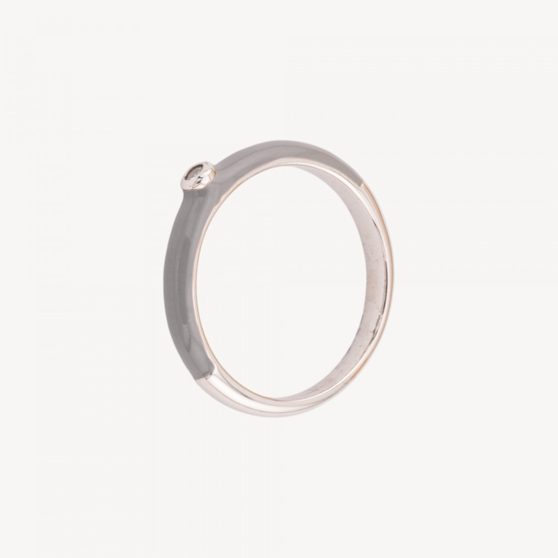 Anello Di Argento 925 1pz Con Punto Luce e Fascia Grigia-ΔΑΧΤΥΛΙΔΙΑ 925 ΑΣΗΜΙ | Worldofjewel.com