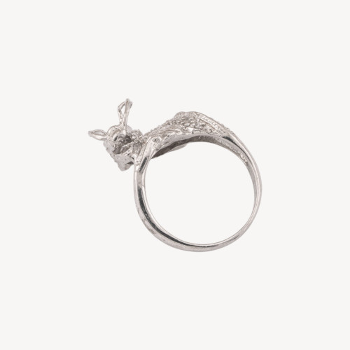 Bague en argent 925, 1 pièce, forme de dragon avec zircons