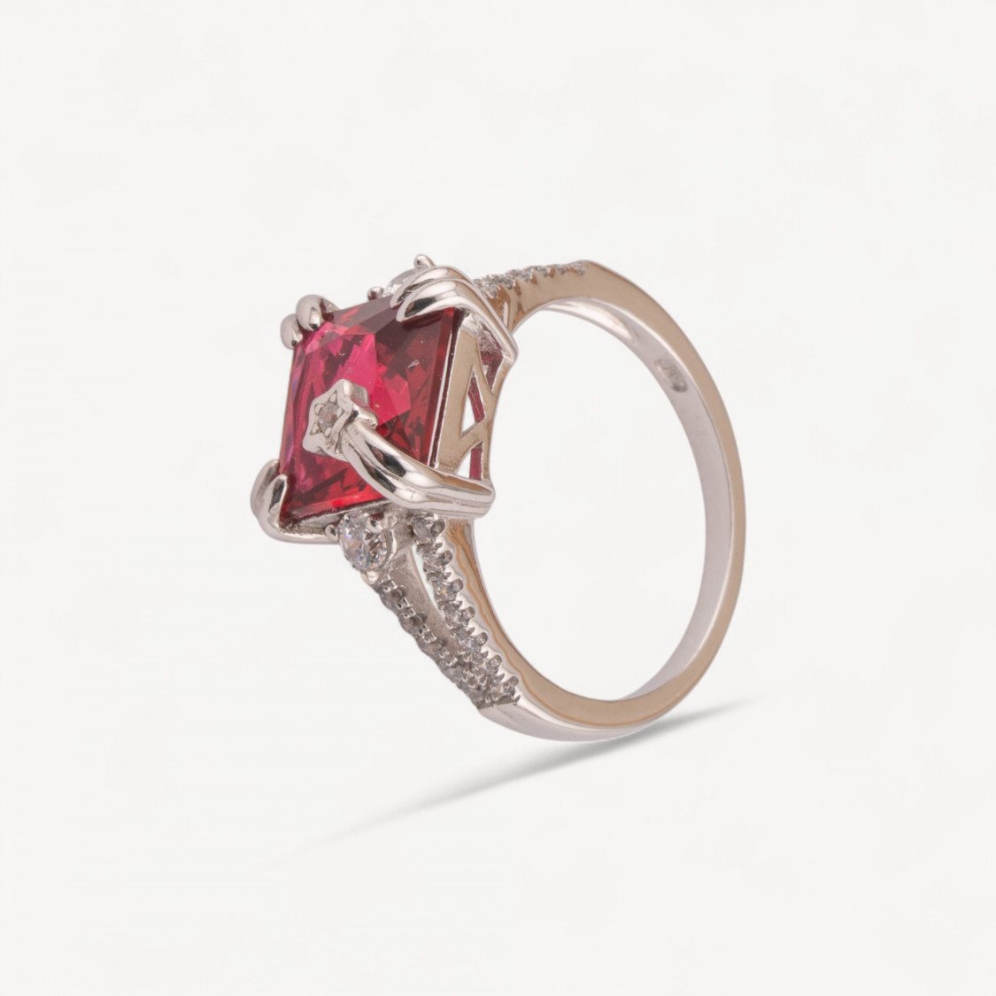 Anello Di Argento 925 1pz Zirconato con Zircone Colorato e Punto Luce Stella-ΔΑΧΤΥΛΙΔΙΑ 925 ΑΣΗΜΙ | Worldofjewel.com
