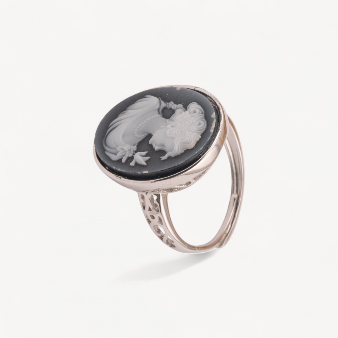 Anello Gioiello In Argento 925 Misura Regolabile Con Castone E Cammeo Di Agata-ANELLI DI ARGENTO 925 | Worldofjewel.com
