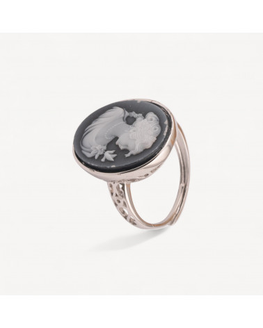 Anello Gioiello In Argento 925 Misura Regolabile Con Castone E Cammeo Di Agata-ANELLI DI ARGENTO 925 | Worldofjewel.com