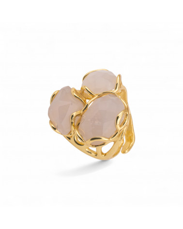 Anello Regolabile in Bronzo Dorato Collezione Aurora-S con Anello Di Bronzo Collezione AURORA 25x27mm Con Occhio Di Gatto Opale-ANELLI BIJOUX DONNA AURORA BEST SELLER | Worldofjewel.com