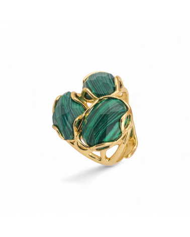 Anello Regolabile in Bronzo Dorato Collezione Aurora-S con Anello Di Bronzo Collezione AURORA 25x27mm Con Pietre Dure Pasta Di -ANELLI BIJOUX DONNA AURORA BEST SELLER | Worldofjewel.com