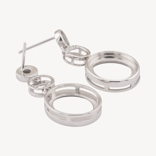Fermoirs de boucles d'oreilles en argent 925 avec zirconiums, 1 paire