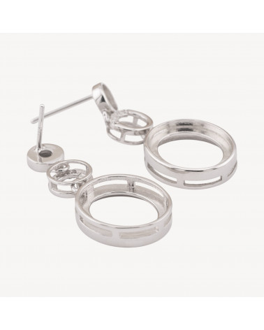 Base Per Orecchini Di Argento 925 Con Zirconi Perno Castone 1 Coppia-BASI PER ORECCHINI IN ARGENTO 925 | Worldofjewel.com