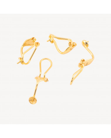Basi per Orecchini Clips In Argento 925 Clip Con Coppetta 3 Coppie Dorato-CHIUSURE IN ARGENTO 925 FAI DA TE | Worldofjewel.com