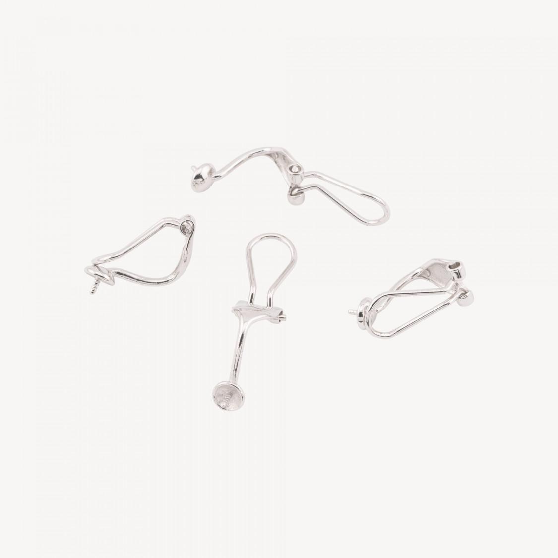 Basi per Orecchini Clips In Argento 925 Clip Con Coppetta 3 Coppie Rodiato-CHIUSURE IN ARGENTO 925 FAI DA TE | Worldofjewel.com