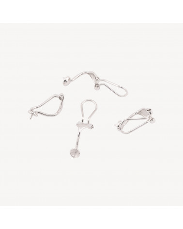 Basi per Orecchini Clips In Argento 925 Clip Con Coppetta 3 Coppie Rodiato-CHIUSURE IN ARGENTO 925 FAI DA TE | Worldofjewel.com