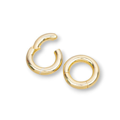 925 Silver Donut Clasp with Invisible Clasp 14mm 2pcs Gold