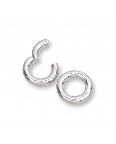Chiusura Di Argento 925 Gancio A Ciambella Con Chiusura Invisibile 14mm 2pz Rodiato-CHIUSURE IN ARGENTO 925 FAI DA TE | Worldofjewel.com