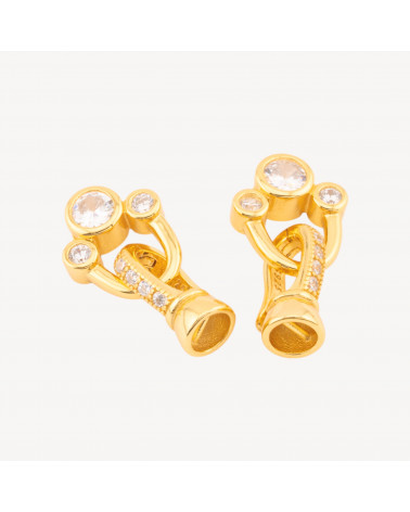 Chiusura In Argento 925 Con Zirconi Con Coppette 2pz-CHIUSURE IN ARGENTO 925 FAI DA TE | Worldofjewel.com