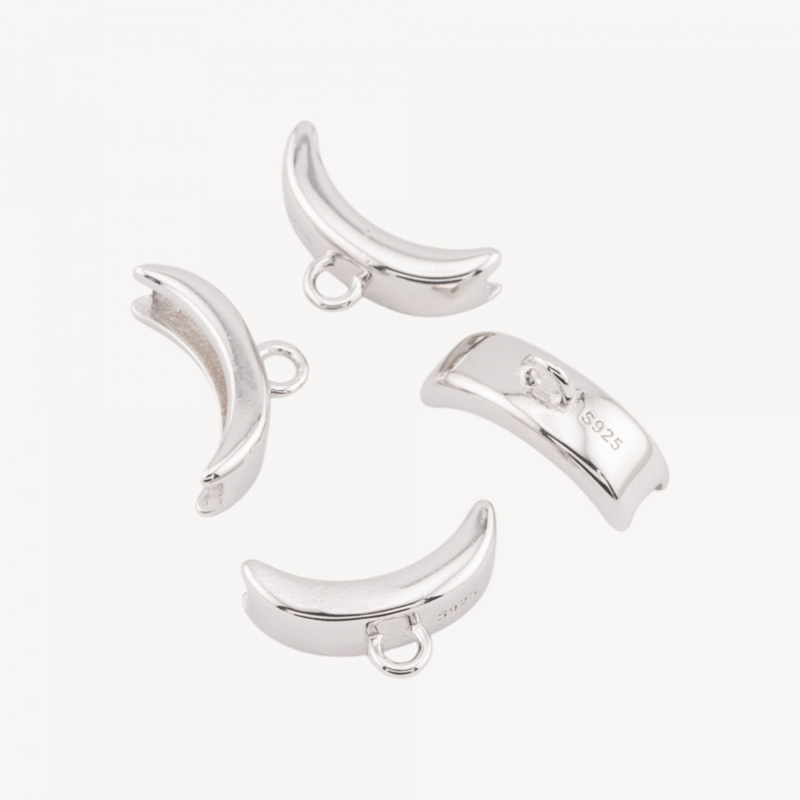 Componente Gancio Pendente Finale In Argento 925 4x14mm 4pz Rodiato-CHIUSURE IN ARGENTO 925 FAI DA TE | Worldofjewel.com