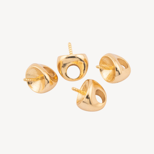 Gancho colgante de plata 925, 7 x 7 mm, 6 piezas, chapado en oro