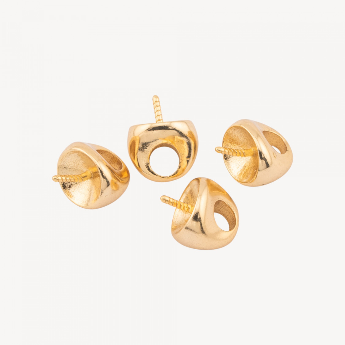 Componente Gancio Pendente Finale In Argento 925 7x7mm 6pz Dorato-CHIUSURE IN ARGENTO 925 FAI DA TE | Worldofjewel.com