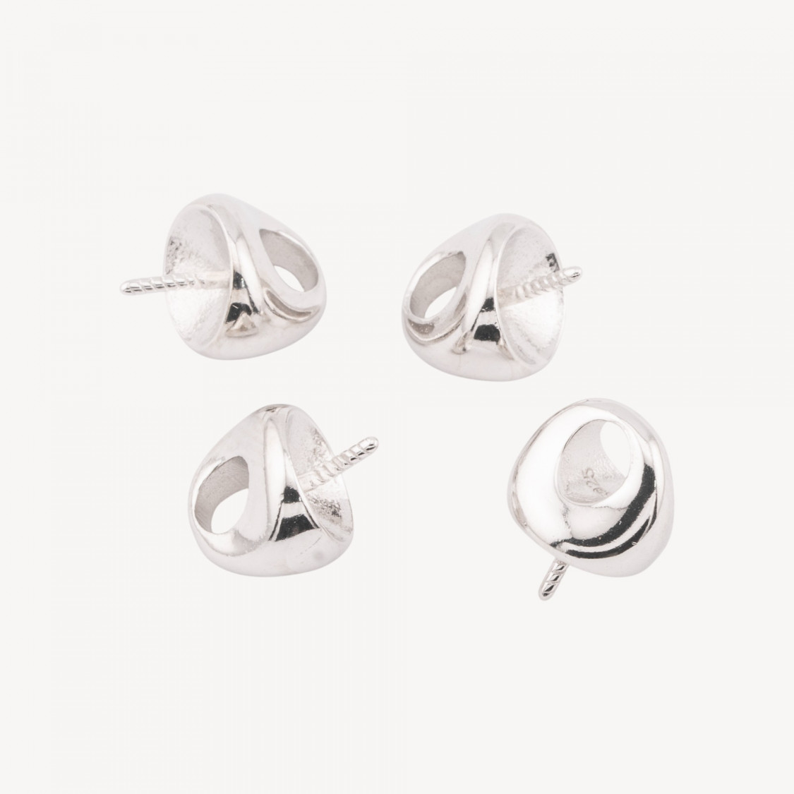 Componente Gancio Pendente Finale In Argento 925 7x7mm 6pz Rodiato-CHIUSURE IN ARGENTO 925 FAI DA TE | Worldofjewel.com
