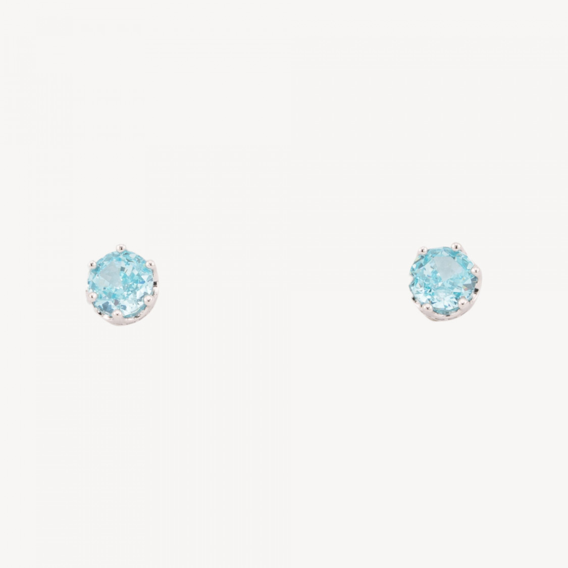 Orecchini Gioiello In Argento 925 Con Corindone Sintetico Punto Luce Acqua Rodiato YEH-2740-925 SILVER LUXE EARRINGS | Worldofjewel.com