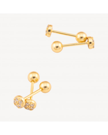 Orecchini In Argento 925 Con Zirconi Punti Luce A Vite 2 Coppie-CHIUSURE IN ARGENTO 925 FAI DA TE | Worldofjewel.com