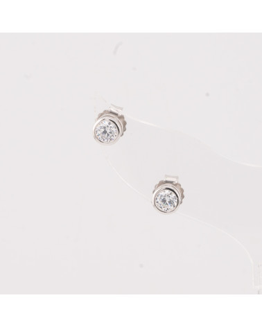 Orecchini In Argento 925 Punto Luce Tondo 5mm 1 Paia Rodiato-PENDIENTES DE LUJO DE PLATA 925 | Worldofjewel.com