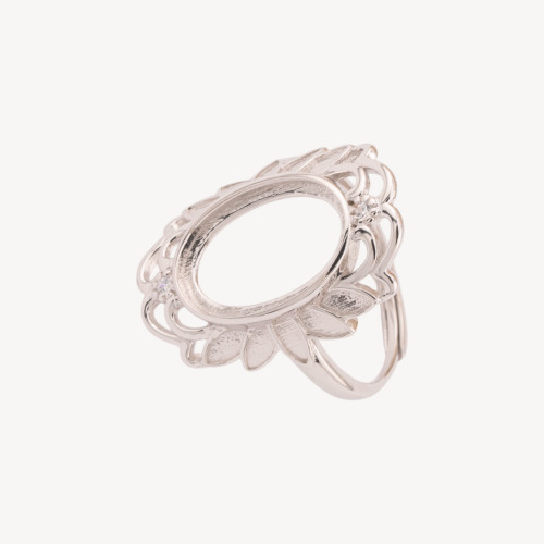 Ringrohling aus 925er Sterlingsilber, verstellbare Größe, mit Lünette