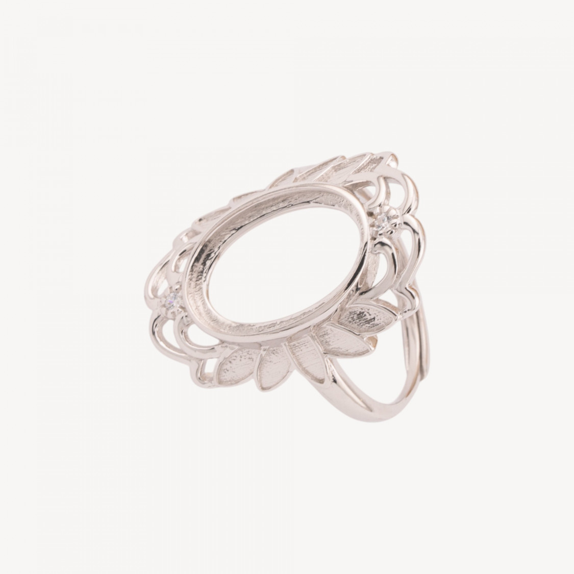 Base Per Anelli Di Argento 925 Misura Regolabile Con Castone-BASIS FÜR RINGE | Worldofjewel.com