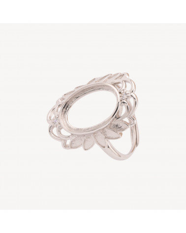Base Per Anelli Di Argento 925 Misura Regolabile Con Castone-BASIS FÜR RINGE | Worldofjewel.com